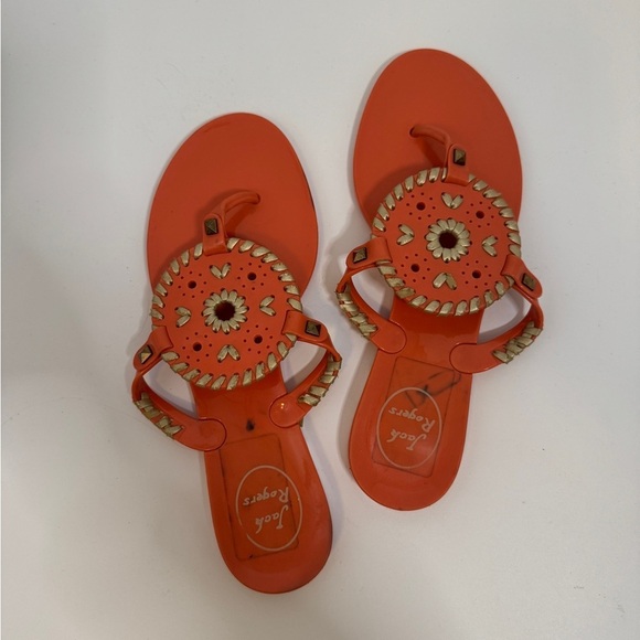 Jack Rogers Coral Jelly Sandals | Size 8 | Summer Beach Pool Slides - Picture 1 of 3